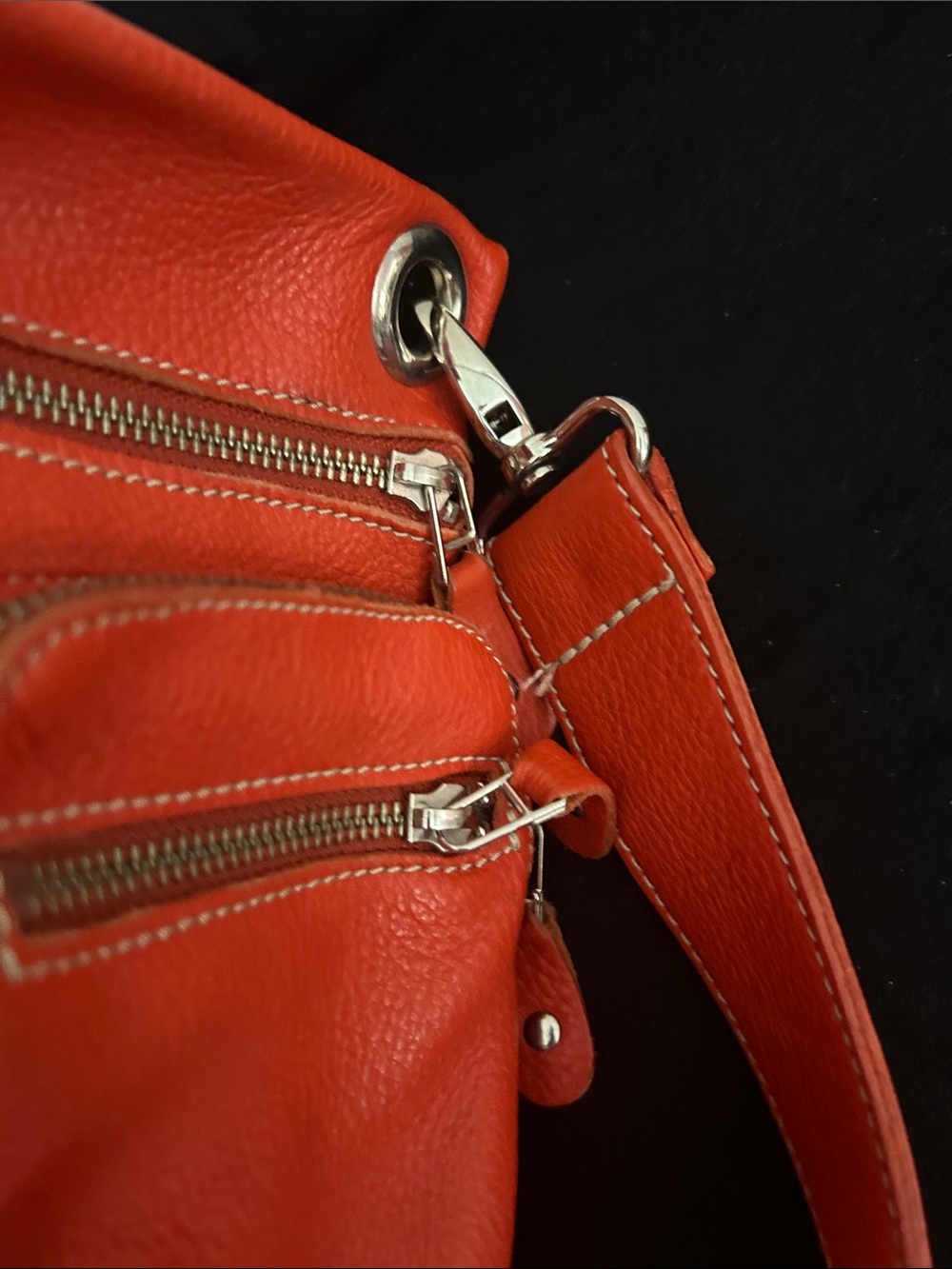 Roots Red Leather Crossbody Bag - Picture 7 of 12